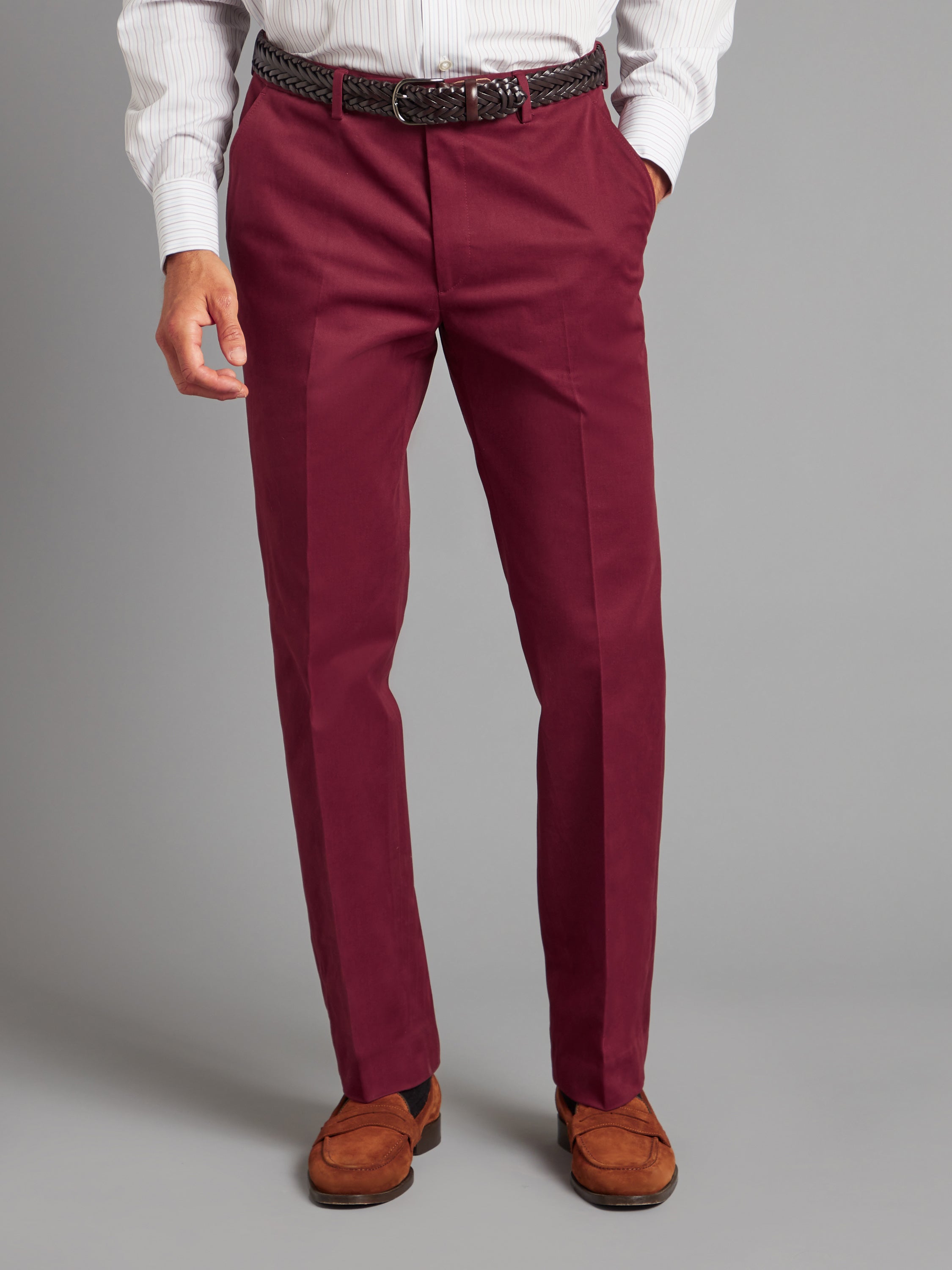 Buy FUBAR Men Maroon Solid Cotton Blend Regular Fit Formal Trousers (size  30) Online at Best Prices in India - JioMart.