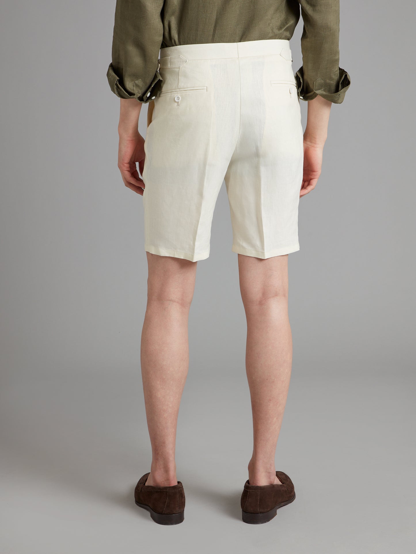 Pleated Shorts - Stone Linen