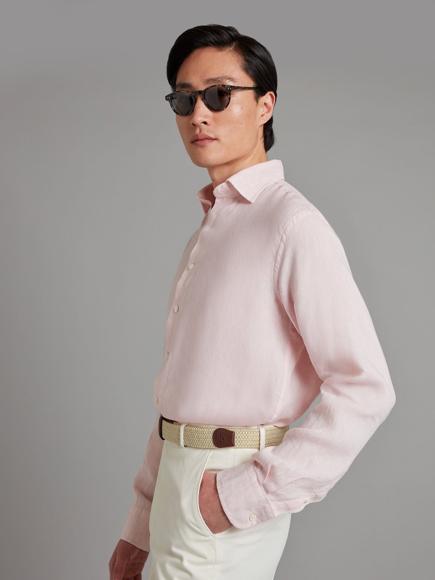 Amalfi Shirt Linen - Pale Pink