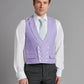 Double Breasted Wool Waistcoat With Piping - Mauve