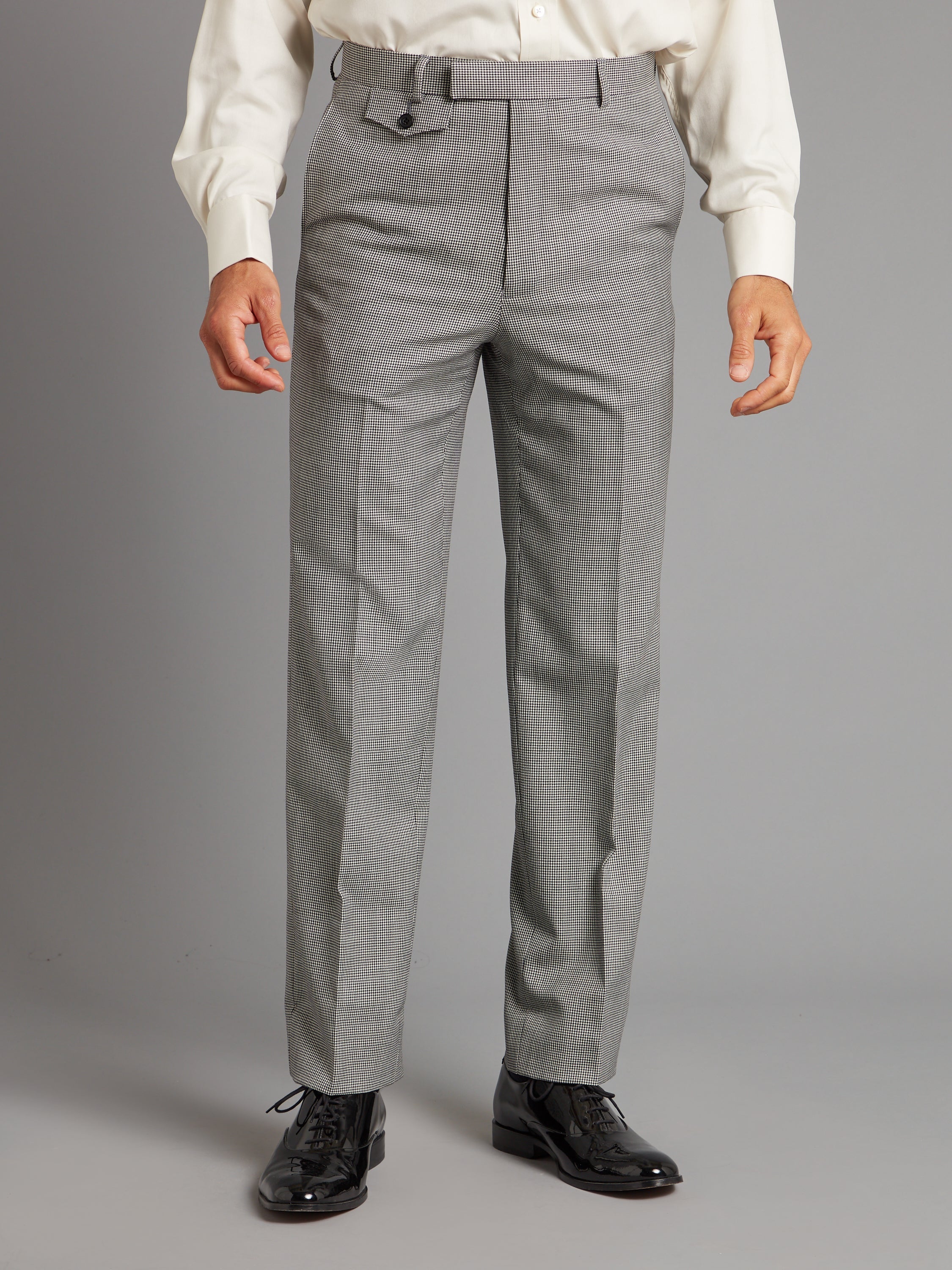 Buy Peter England Grey Cotton Slim Fit Houndstooth Trousers for Mens Online  @ Tata CLiQ