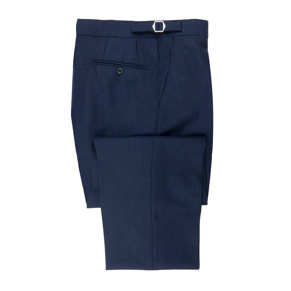Pleated Suit Trousers - Plain Navy – Oliver Brown